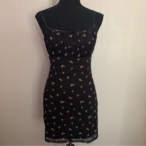 Mesh Floral Print Cami Mini Dress